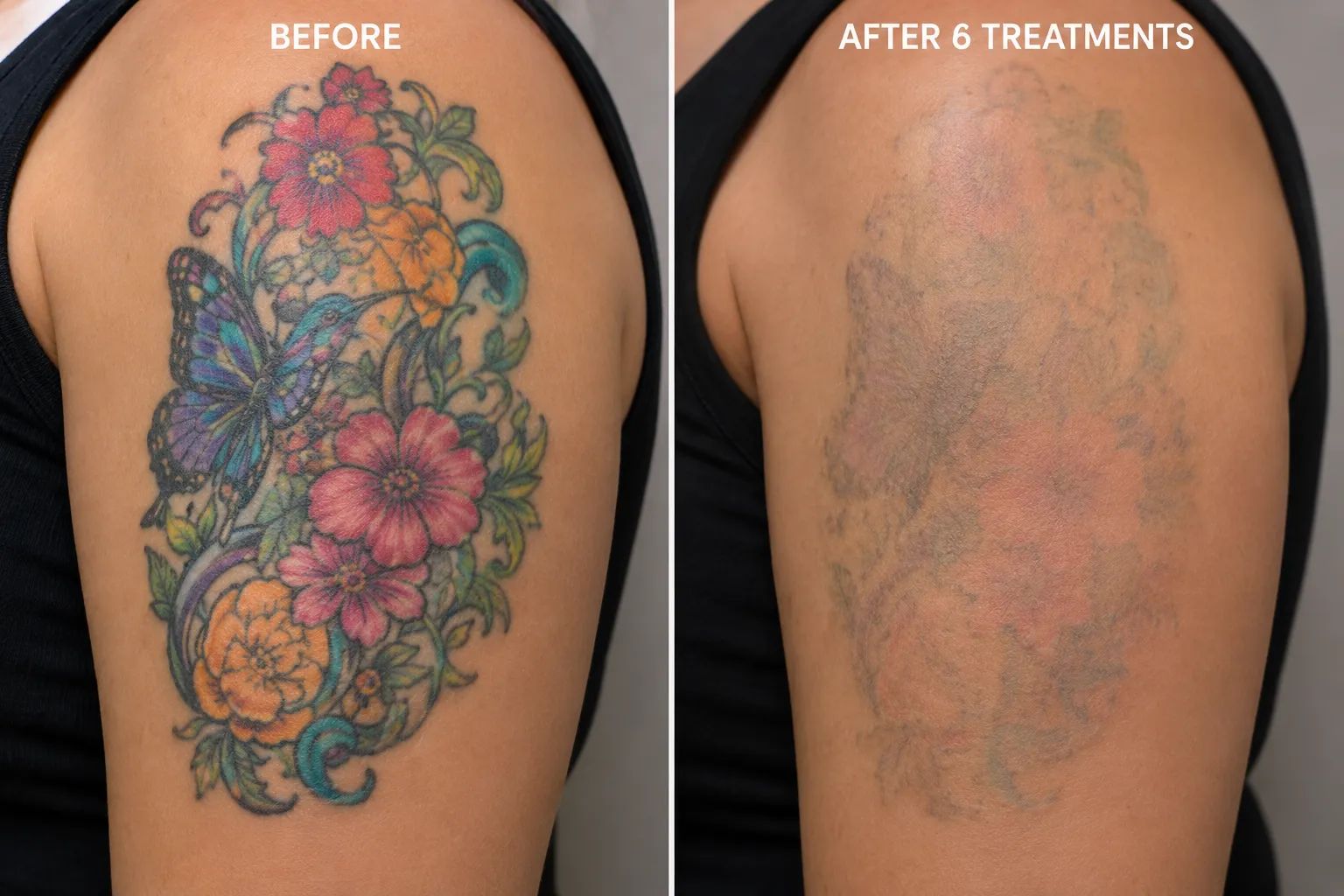 Client consultation for budgeting a tattoo removal treatment plan