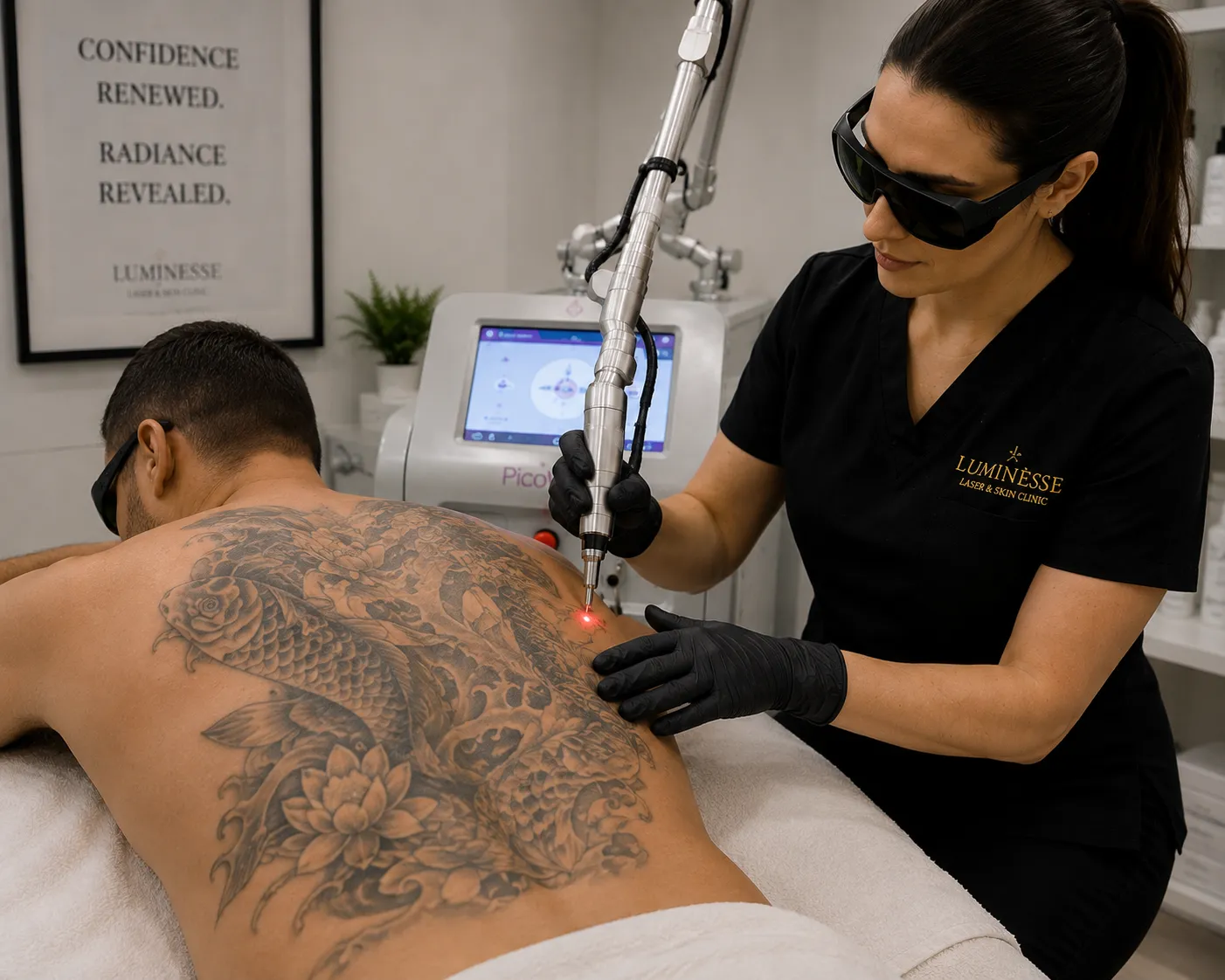 Kirby-Desai scale chart estimating tattoo removal session counts
