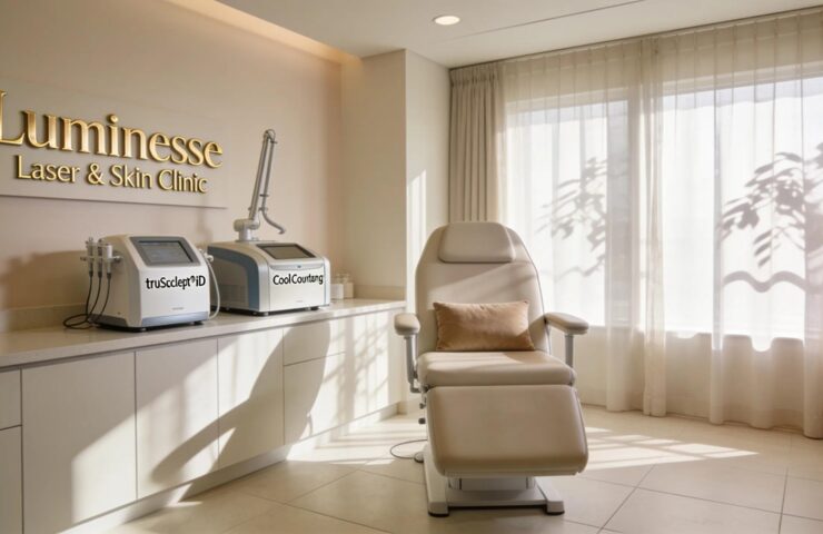 Luxurious treatment room at Luminesse Laser & Skin Clinic in Ottawa featuring truSculpt&reg; iD and CoolSculpting equipment.